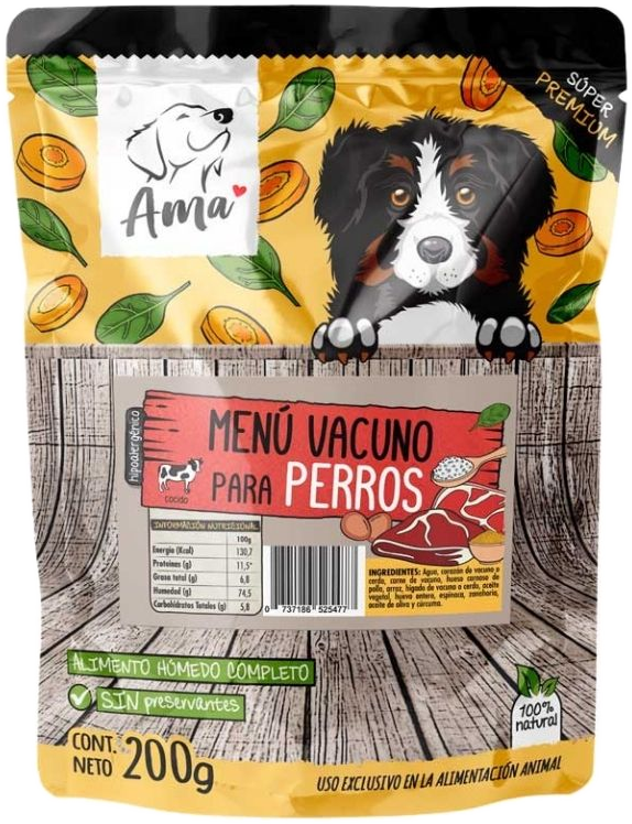Ama Alimento Húmedo Vacuno 200g