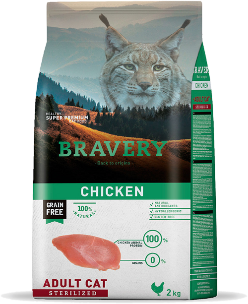 Bravery Adult Cat Sterilized Pollo 2kg
