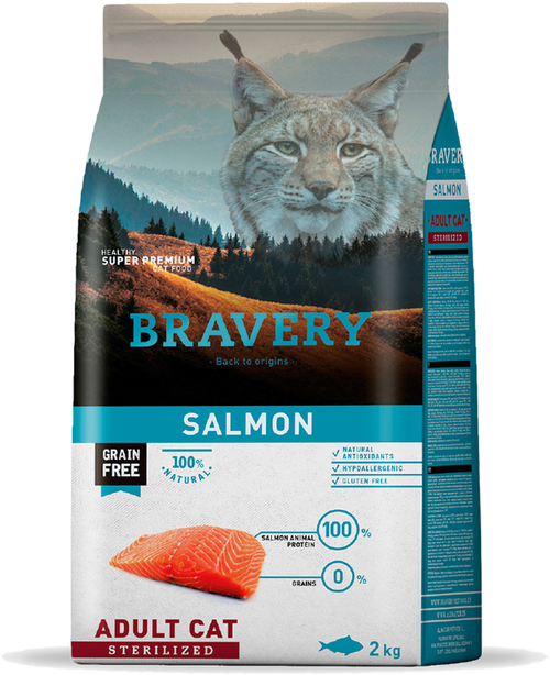 Bravery Adult Cat Sterilized Salmon 2kg