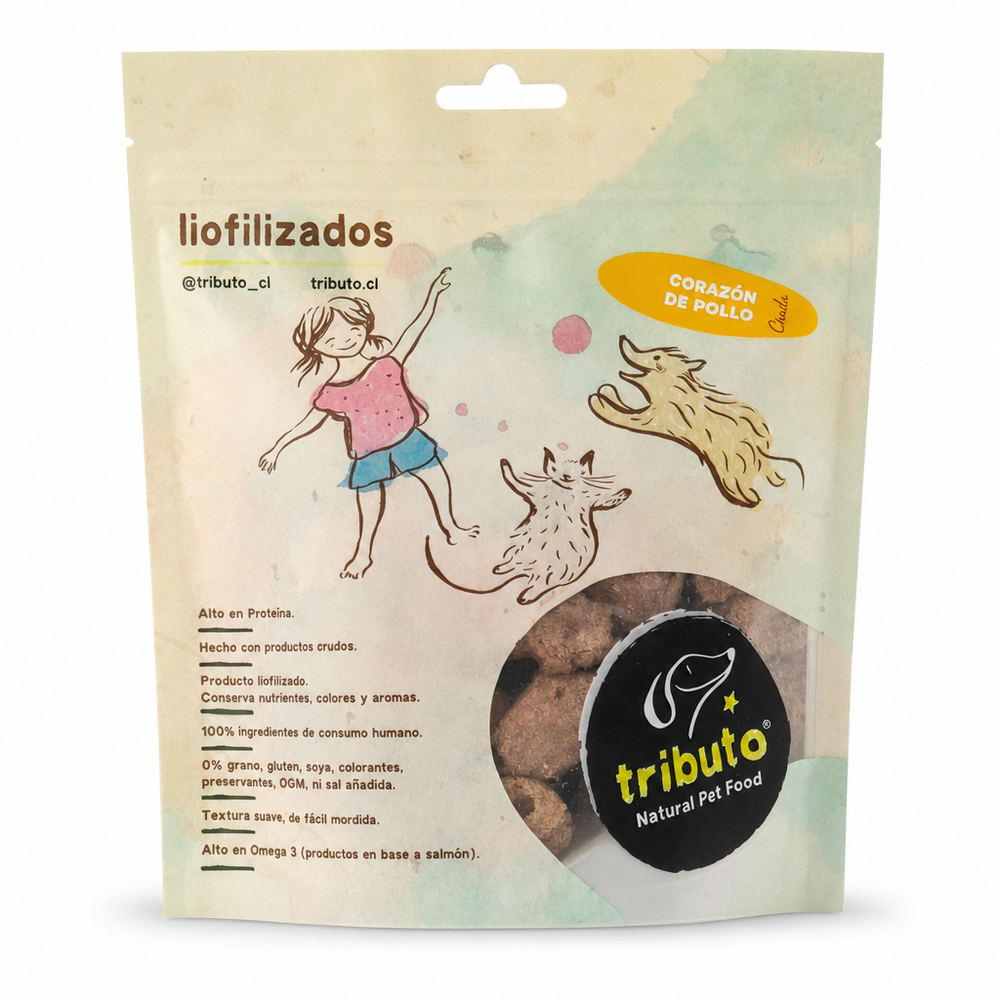 Tributo Snack Liofilizado Corazón de Pollo